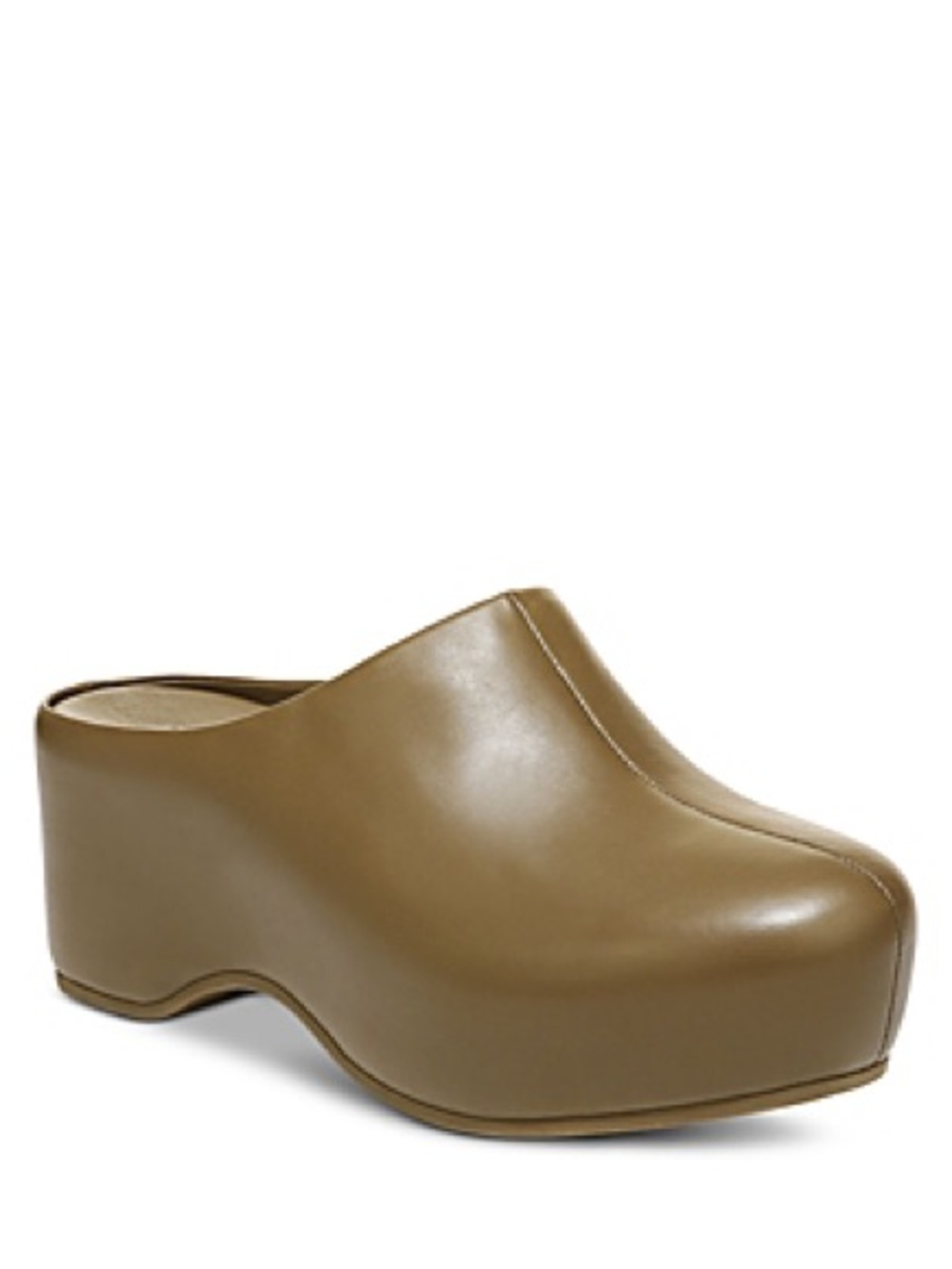 VINCE Lisa Leather Platform Mule Clog in Olive size US 8 or euro 38.5